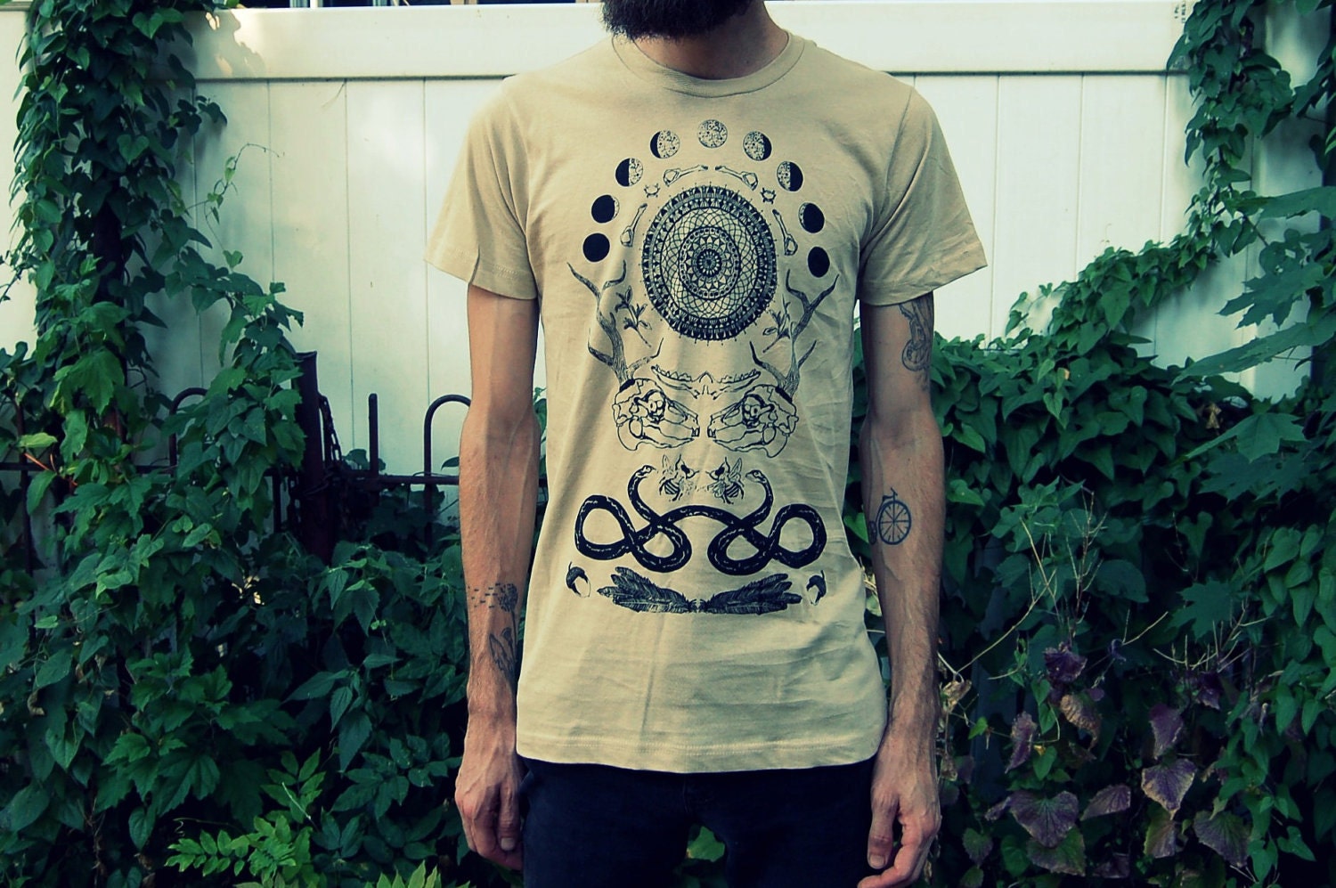 Rabbit Skull Antler Collage T-Shirt