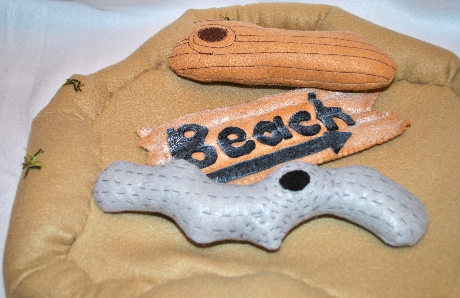 Kids Felt  Beach Campfire with Driftwood and Felt Seashells (Made when ordered)