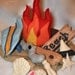 Kids Felt  Beach Campfire with Driftwood and Felt Seashells (Made when ordered)