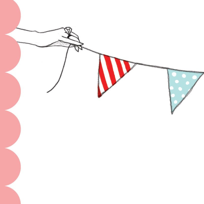 Bunting Printable PDF Stationery Set