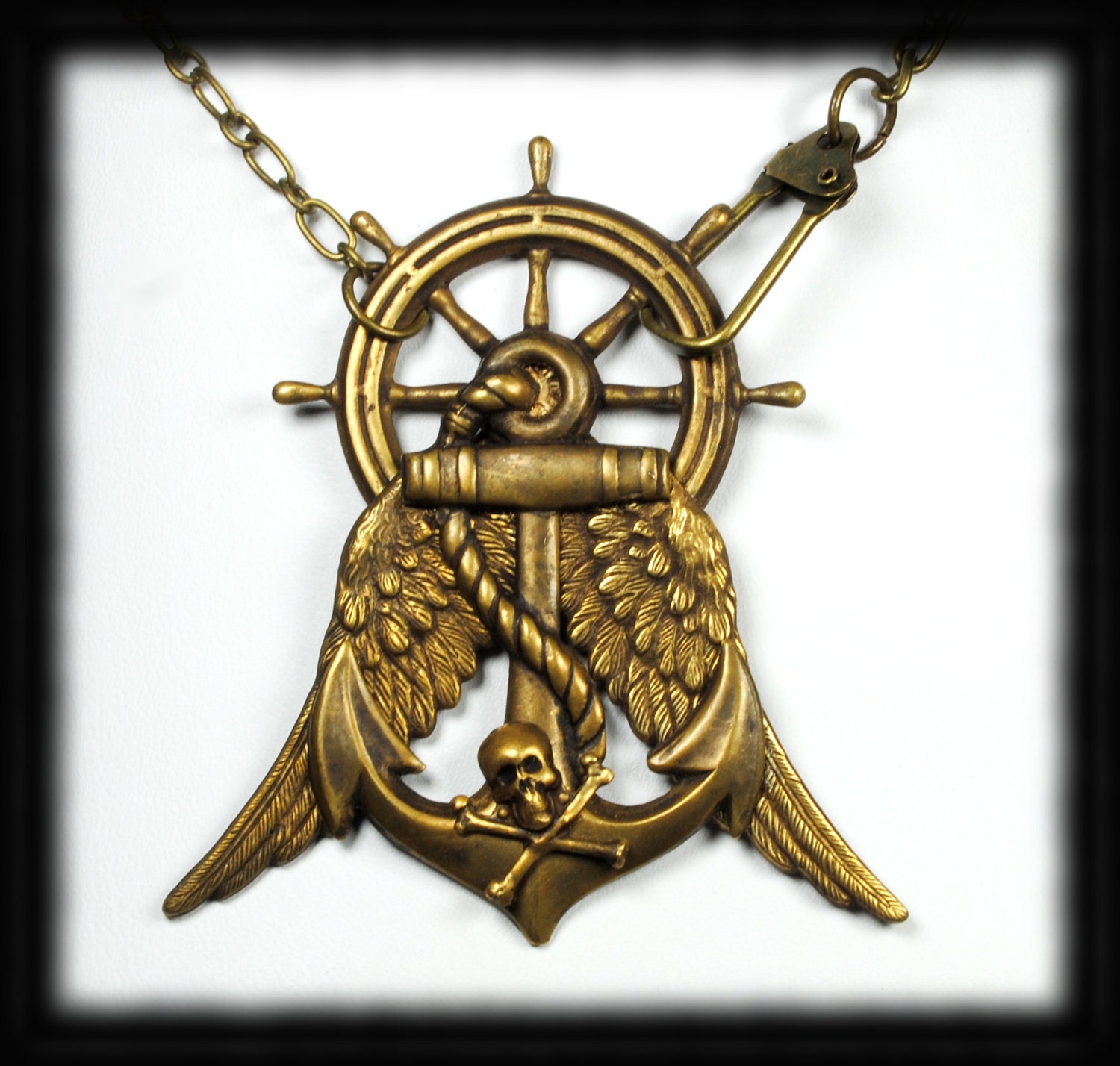 Steampunk Necklace Steam Punk Necklace Steampunk Pirate Necklace Airship Pirate Wings Skull Steampunk Jewelry By Victorian Curiosities