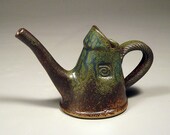 Small Blue Ceramic Windowsill Watering Can
