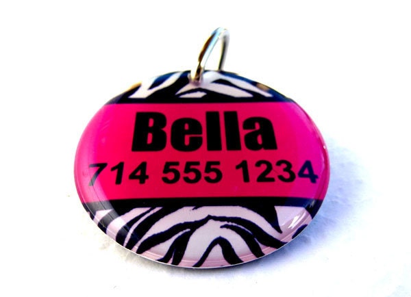 Custom Pet Tags Call of the Wild Zebra Round Circle Shape Tag by ID4Pet