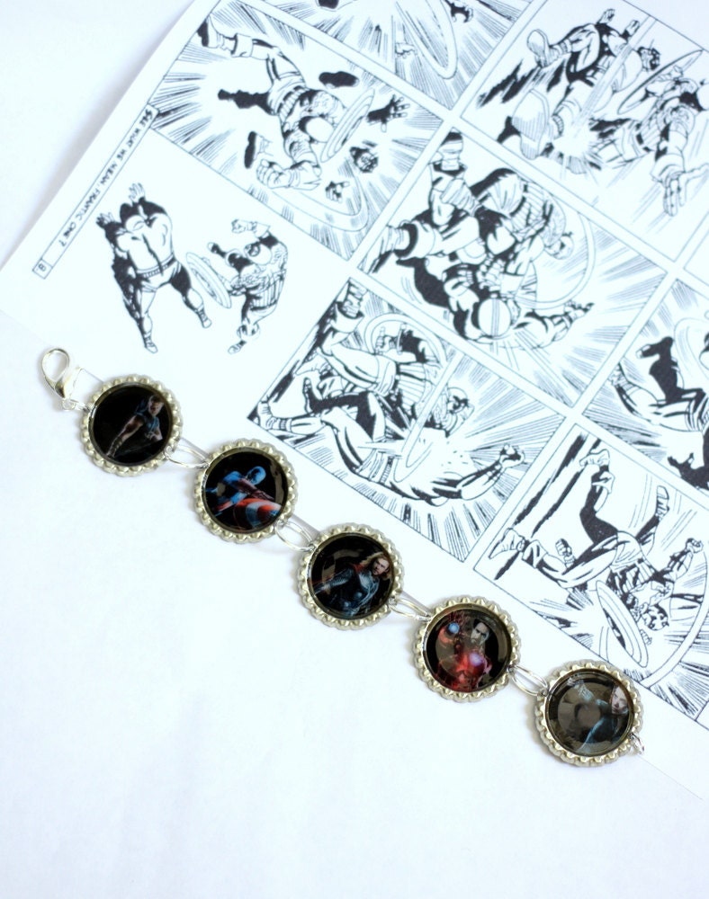 Marvel's The Avengers Recycled Bottle Cap Bracelet