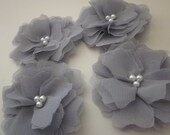 Four Grey Flower Hair Pin Fascinators