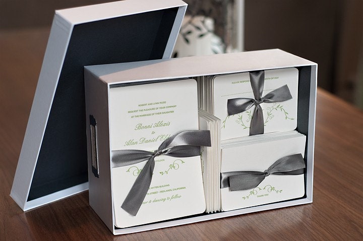 Spring Letterpressed Wedding Invitation