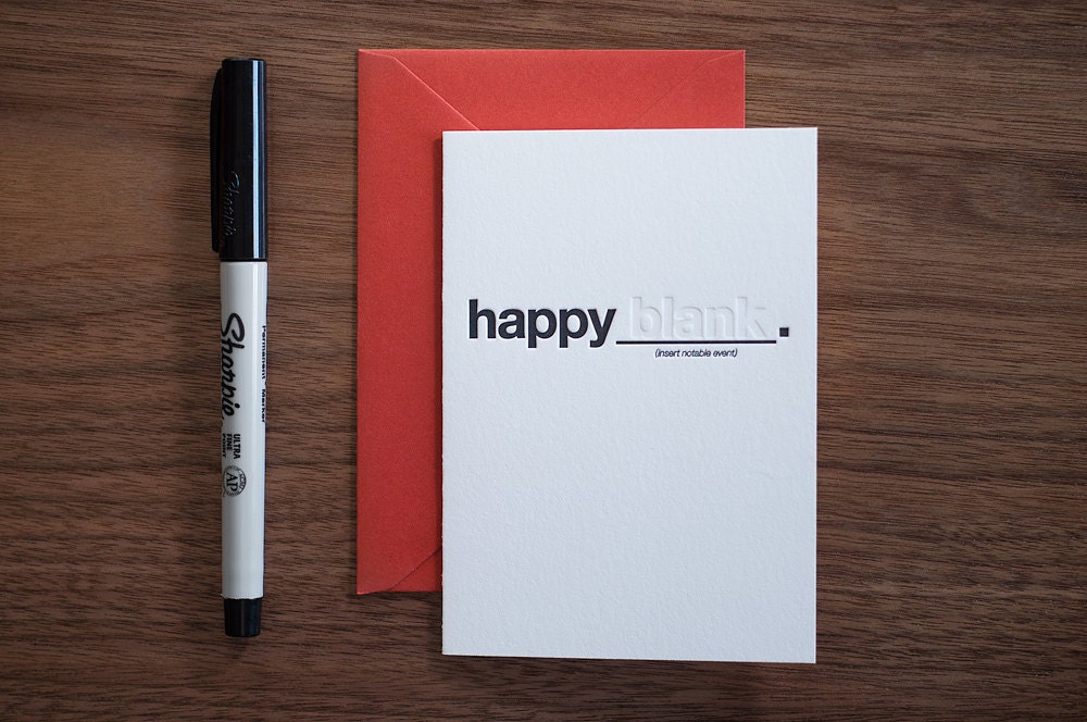 Happy "blank" Letterpress card