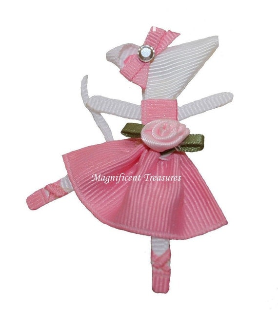 Angelina Ballerina Inspired Ribbon Sculpture Hair Clip