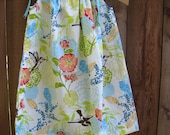 Pillowcase Dress "Fresh Fusion"    Green, aqua blue, coral, teal, yellow   Many sizes available
