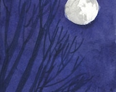 Watercolor: Super moon