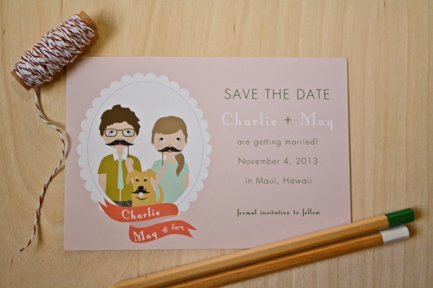 Custom Save the Date  - portrait illustration - Printable Design