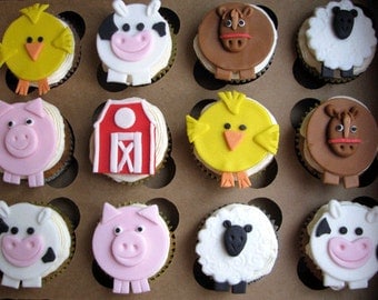 Farm Animal Cupcake toppers