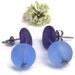 Titanium earrings. Lavender and blue sea glass earrings