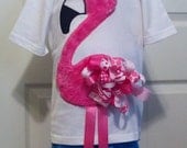 Funky Ribbon Flamingo Digital Embroidery Design