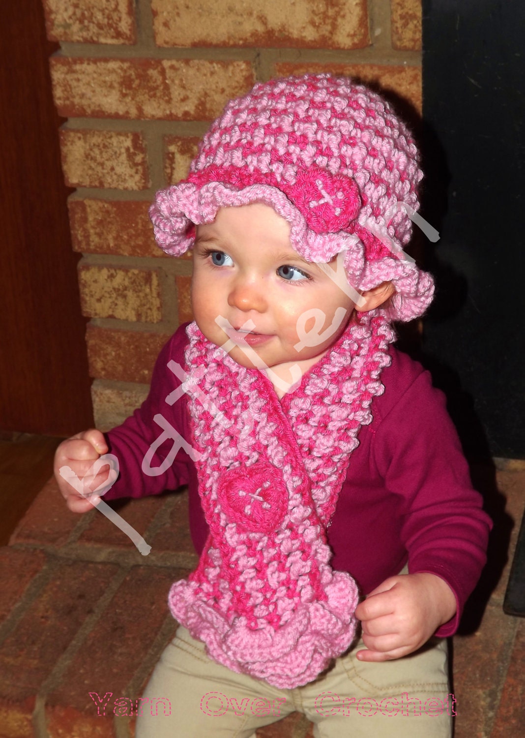 Fancy Pants - Toddler/Child Hat and Scarflet Crochet Pattern