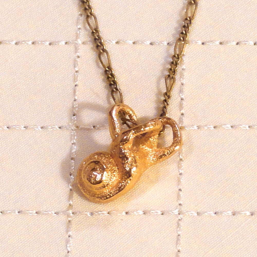 Anatomical Jewelry: Gold Plated Inner Ear Necklace