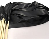 Magical Wedding Ribbon Wands 100 pack IN YOUR COLORS (shown in black) Instead of rice, bubbles, perfect ceremony exit idea
