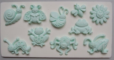 Food Grade Mold (M95) - Summer Bugs Design - Flexible Cake Decorating Mold - Reusable - The Art of Cake Decorating