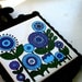 Vintage RETRO Groovy BLUE and PURPLE Pot Holder....super retro fun.........blue. purple. retro. floral. retro housewares. vintage kitchen.