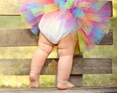 Baby TUTU Pink, Purple, Blue with Flower Headband - size N to 2T - Bright Colors, Baby Showers, Birth Announcements, 1st Birthday, Wedding