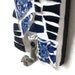 Key holder Blue White Mosaic Wall Hanging Hook Broken china Swirl Decorative Bird metal hook