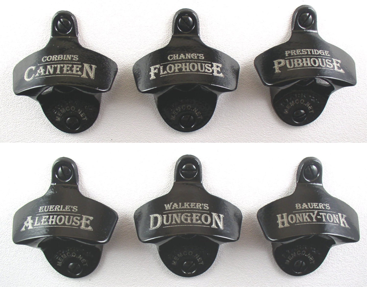 Bottle Opener Custom Engraved with your name, Monogram, etc - with capcatcher