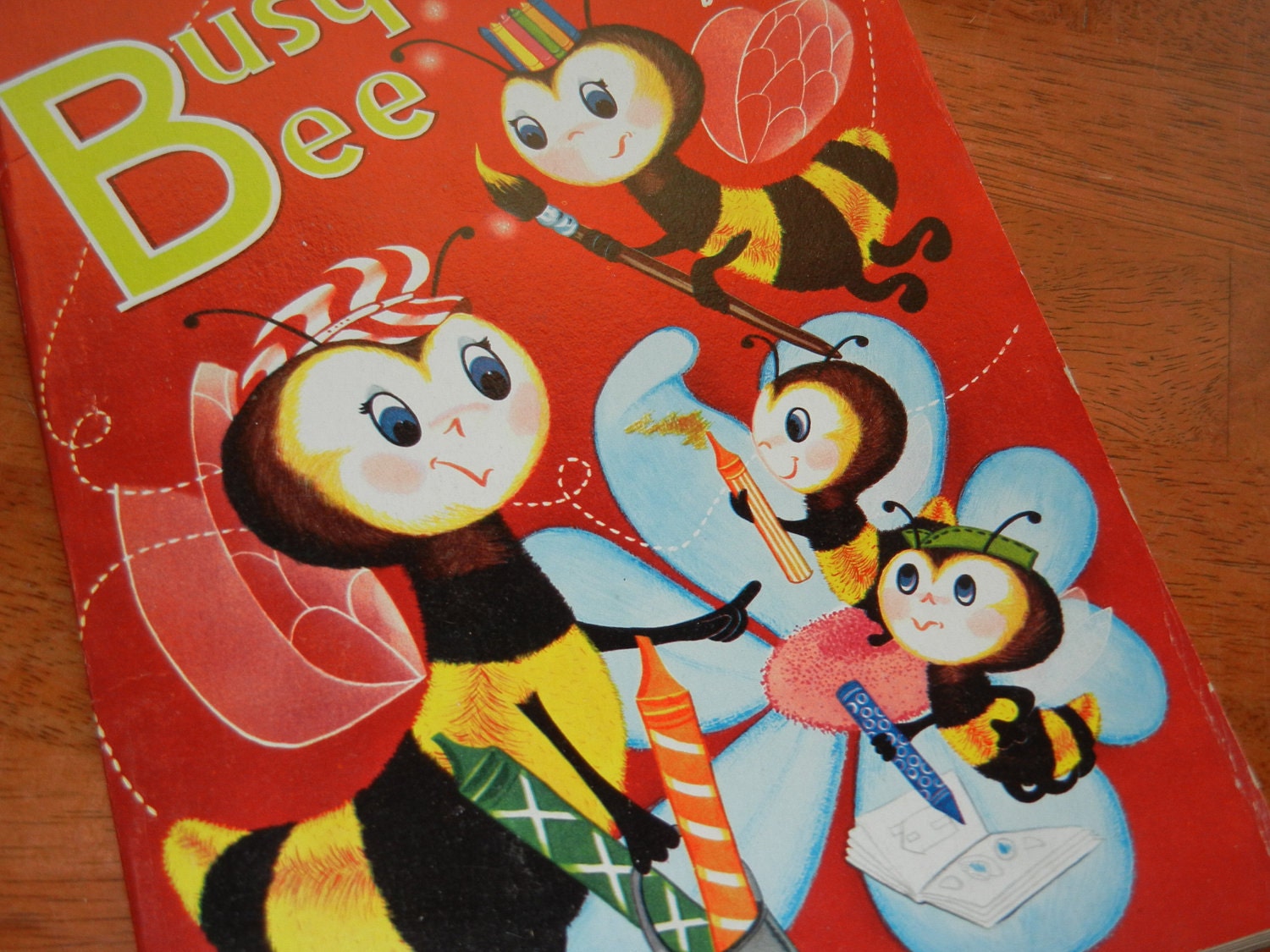 1950s Busy Bee Coloring Book For Children - RetroPickins