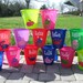 Quantity 6 Personalized sand pail, beach bucket with shovel-mix and match sizes, colors, designs-great party favors
