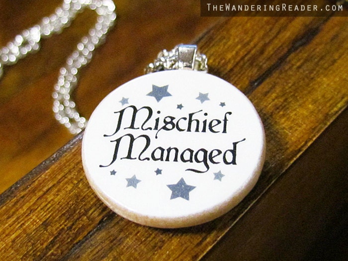 Marauder's Map Inspired "Mischief Managed" Harry Potter Pendant Necklace - Harry Potter Jewelry