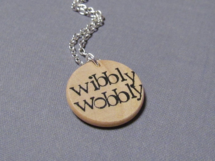 Dr. Who "Wibbly Wobbly Timey Wimey" Double-Sided Hand Stamped Doctor Who Necklace - Whovian Jewelry