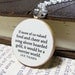 Hobbit Inspirational Happiness Quote Necklace - "If more of us valued food and cheer..." by J.R.R. Tolkien - Hobbit Jewelry