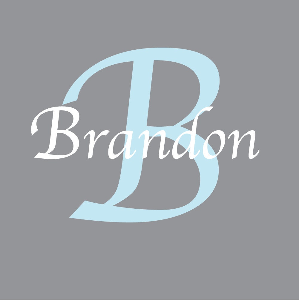Vinyl wall decals Monogram Name Decal- Childrens Wall Decals
