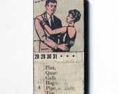 fridge magnet - Date Night - romantic couple, dancing, embrace, romantic art, vintage collage, original collage art