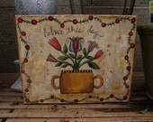 11 x 14, Folk Art, Americana, Flower Pot, Tulips, Folk Art Flowers, Inspirational