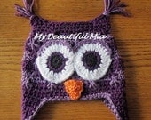 Owl Earflap Hat - Child to Preteen - Photo Prop