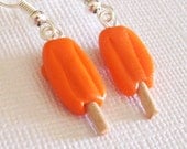 Orange Popsicle Earrings, Clay Mini Food Earrings, Ice Cream Earrings, Dreamsicle Earrings