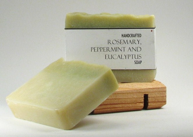 Rosemary, Peppermint and Eucalyptus Cold Process Soap, Handmade, Vegan Friendly, All Natural Soap