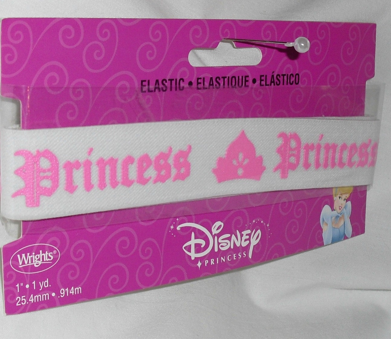 Pink Disney Princess Elastic...1" X 1 yard package