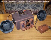 Steampunk Subwoofer Dock for the Apple iPhone (R) 4 / 4s and iPod (R) 2/3/4: The "iCog Victorian Boombox" (tm)