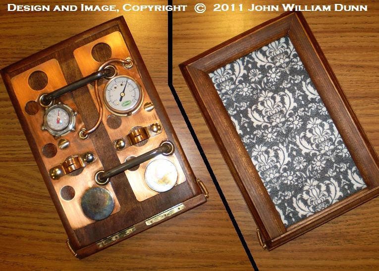 Steampunk wooden case for the Barnes & Noble Nook Tablet or Nook Color (R):  "eCog Aphrodite (TM)" 'Boilerplate' Edition