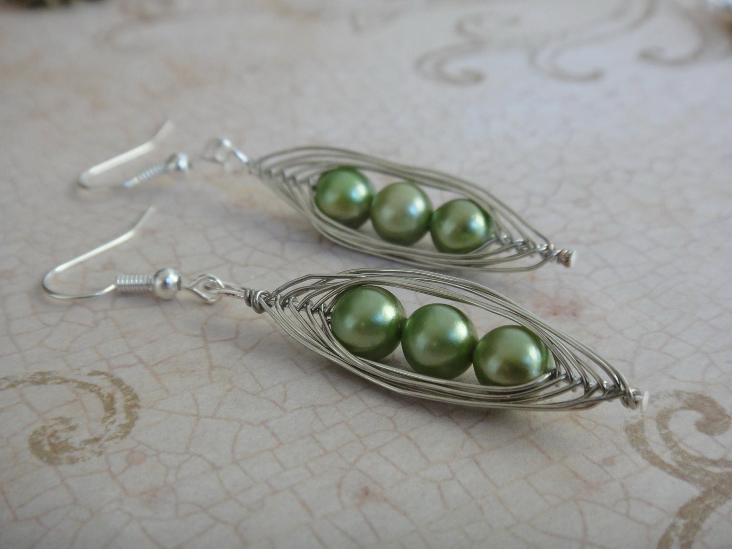 Sage Green Pea in the Pod Earrings