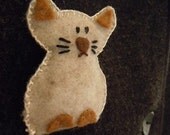 Felted Kitty Brooch