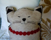 Sleepy Siamese Felt Cat Plush Pillow Pal