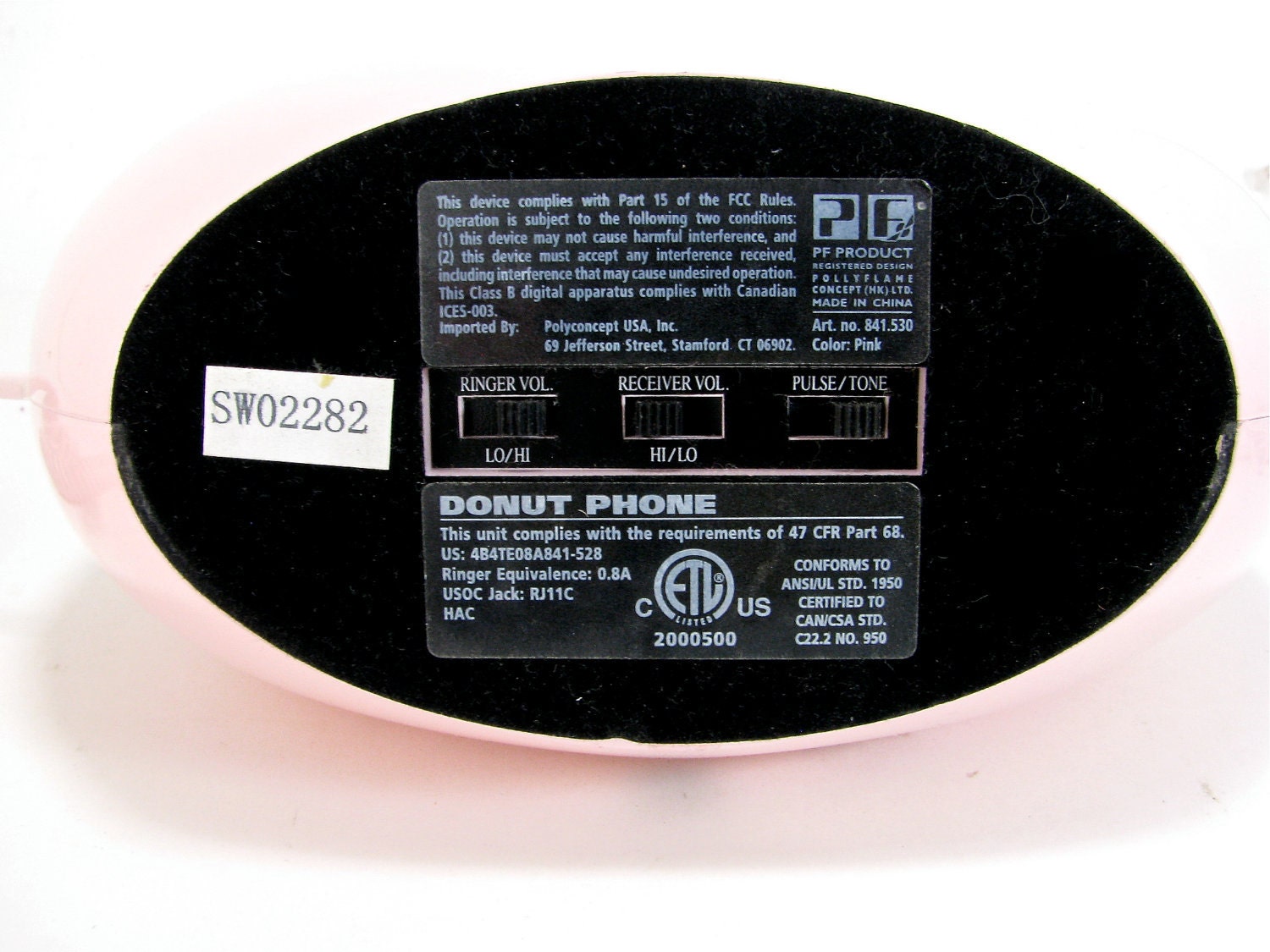 Retro Donut Phone in Cotton Candy Pink