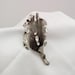 Silver Flower Brooch Metal Rhinestone Floral Pin Bridal Jewelry