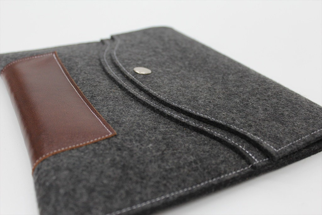 ipad case.ipad cover.ipad sleeve.leather ipad case.ipad bag.wool ipad case.black baroque
