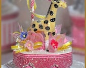 Pink Carousel Giraffe Favor Box