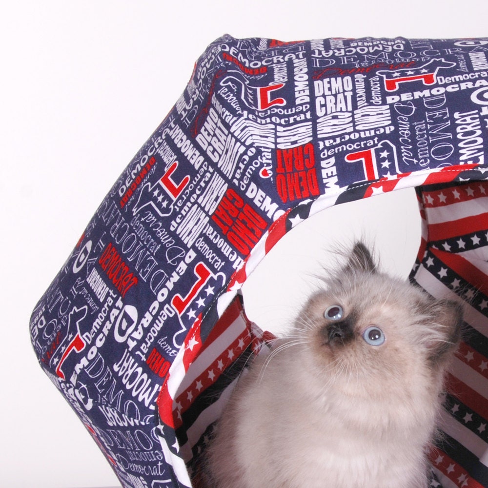 Vote Cat Feline Voting Booth Contraption an Unique Bed for your Democratic Kitty
