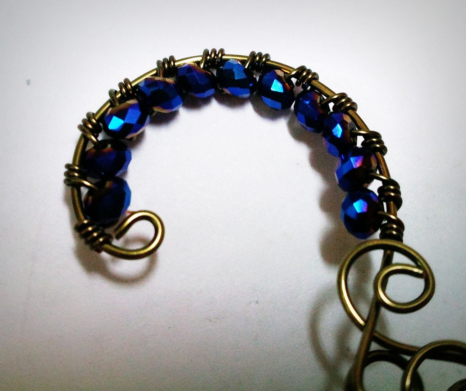 Ear Cuff Absinthe Arch Style Gunmetal Brass Ear Cuff - Wire Wrapped Handmade Jewelry -