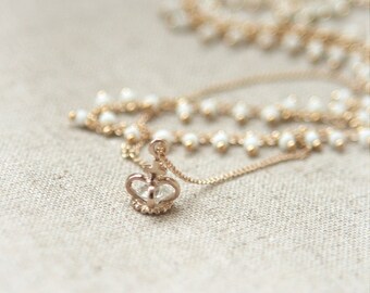 Royal Crown with white sead beads layered Necklace